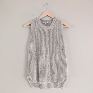 Madewell‎ Marled Beige Cotton Chunky Knit Sleeveless Sweater Crew Neck Women's S